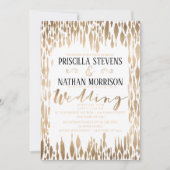 Invitation Mariage de brosse Abstrait or moderne (Devant)