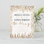 Invitation Mariage de brosse Abstrait or moderne (Debout devant)