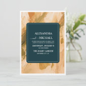 Invitation Mariage de brosse Abstraite aquarelle (Debout devant)