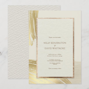 Invitation Mariage de brosse rose Gold Watercolor
