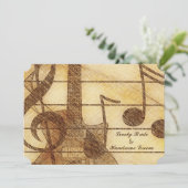 Invitation Mariage de brun de crème de musique de guitare (Debout devant)