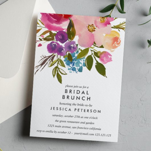 Invitation Mariage de Brunch nuptiale des fleurs luxuriantes