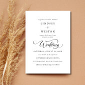 Invitation Mariage de budget de script classique noir et blan
