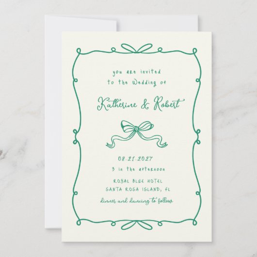 Invitation Mariage de budget des fenêtres à main levée (Devant)