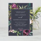 INVITATION MARIAGE DE BUNCH FLORAL BURGUNDY BURGUNDY DE MARIN (Debout devant)