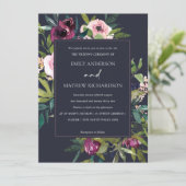 INVITATION MARIAGE DE BUNCH FLORAL BURGUNDY BURGUNDY DE MARIN (Debout devant)