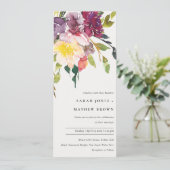 INVITATION MARIAGE DE BUNCH FLORAL BURGUNDY JAUNE CLAIR (Debout devant)
