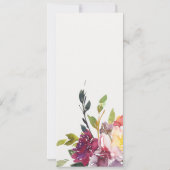 INVITATION MARIAGE DE BUNCH FLORAL BURGUNDY JAUNE CLAIR (Dos)