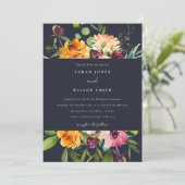 INVITATION MARIAGE DE BUNCH FLORAL DE MARINE BLUSH JAUNE ORAN (Debout devant)