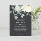 INVITATION MARIAGE DE BUNCH FLORAL FLORAL EN IVOIRE NOIR (Debout devant)