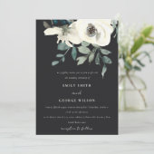 INVITATION MARIAGE DE BUNCH FLORAL FLORAL EN IVOIRE NOIR (Debout devant)