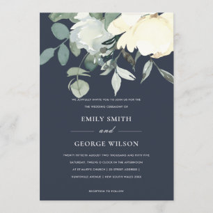 INVITATION MARIAGE DE BUNCH FLORAL FLORAL FLORALE MARINE IVOR
