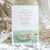 Invitation Mariage de bungalows surplombant la baie de Monteg