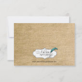Invitation Mariage de Burlap et Birch Posh (Dos)