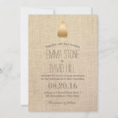 Invitation Mariage de Burlap Rustique pour ananas en or moder (Devant)