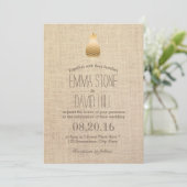 Invitation Mariage de Burlap Rustique pour ananas en or moder (Debout devant)