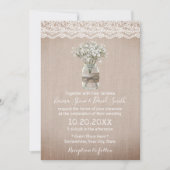 Invitation Mariage de Burlap rustique pour bébé souffle flora (Devant)