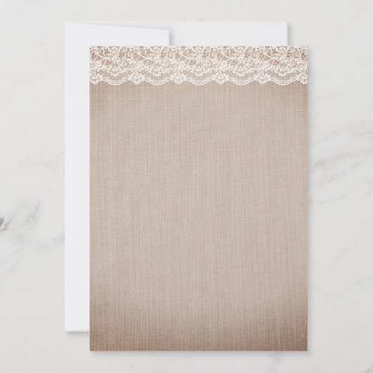 Invitation Mariage de Burlap rustique pour bébé souffle flora (Dos)