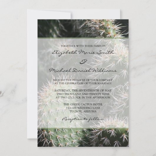 Invitation Mariage de cactus (Devant)