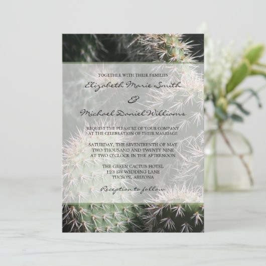 Invitation Mariage de cactus (Debout devant)