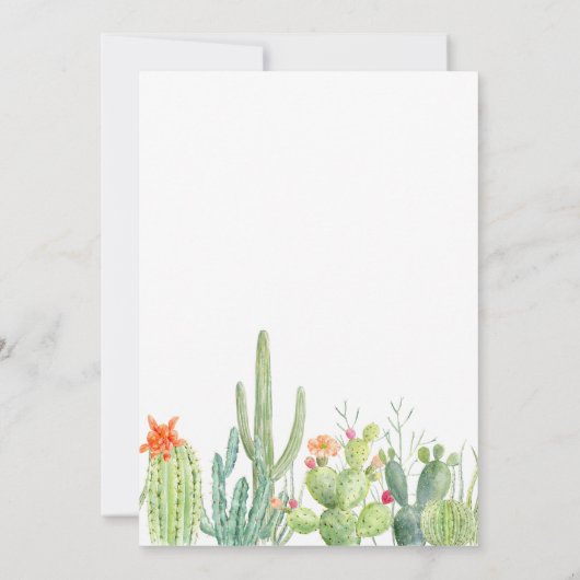 Invitation Mariage de cactus aquarelle (Dos)