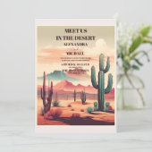 Invitation Mariage de Cactus du désert (Debout devant)