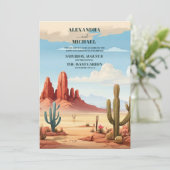 Invitation Mariage de Cactus du désert (Debout devant)