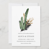 Invitation Mariage de Cactus vert tropical (Devant)
