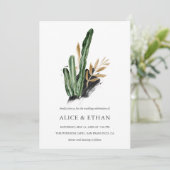 Invitation Mariage de Cactus vert tropical (Debout devant)
