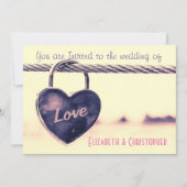 Invitation Mariage de cadenas en forme de coeur (Devant)