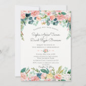 Invitation Mariage de cadre Aquarelle rose (Devant)