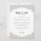 Invitation Mariage de cadre Art déco - Accueil/Carte d'itinér (Devant)