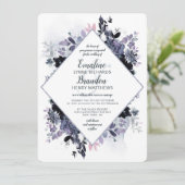 Invitation Mariage de cadre bleu diamant bleu bleu Nocturne (Debout devant)