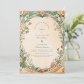 Invitation Mariage de cadre botanique chaud (Debout devant)