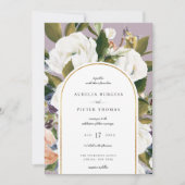 Invitation Mariage de cadre d'arc floral botanique sophistiqu (Devant)
