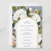 Invitation Mariage de cadre d'arc floral botanique sophistiqu (Devant)