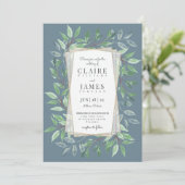 Invitation Mariage de cadre de bois (Debout devant)