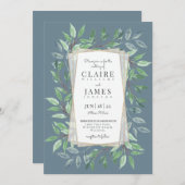 Invitation Mariage de cadre de bois (Devant / Derrière)