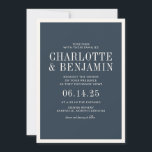 Invitation Mariage de cadre de bordure bleu classique élégant<br><div class="desc">Classic Elegant Formel Marine Bleu Bordure Faire-part de mariage</div>