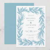 Invitation Mariage de cadre de couronne d'hiver moderne (Devant / Derrière)