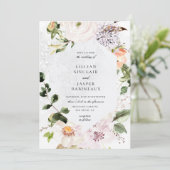 Invitation Mariage de cadre de dentelle géométrique floral bo (Debout devant)