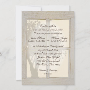 Invitation Mariage de cadre de fenêtre de pays vintage