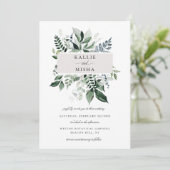 Invitation Mariage de cadre de feuillage botanique naturel (Debout devant)