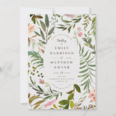 Invitation Mariage de cadre de feuille d'aquarelle tropicale (Devant)