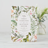 Invitation Mariage de cadre de feuille d'aquarelle tropicale (Debout devant)
