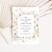 Invitation Mariage de cadre de fleurs blanches