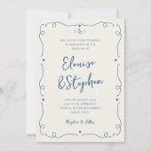 Invitation Mariage de cadre de gribouillage de Doodle à main (Devant)