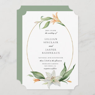 Invitation Mariage de cadre de Lily Florale Botanique moderne