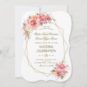Invitation Mariage de cadre de Parties scintillant or flush (Devant)
