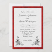 Invitation Mariage de cadre de velours noir et rouge (Devant)
